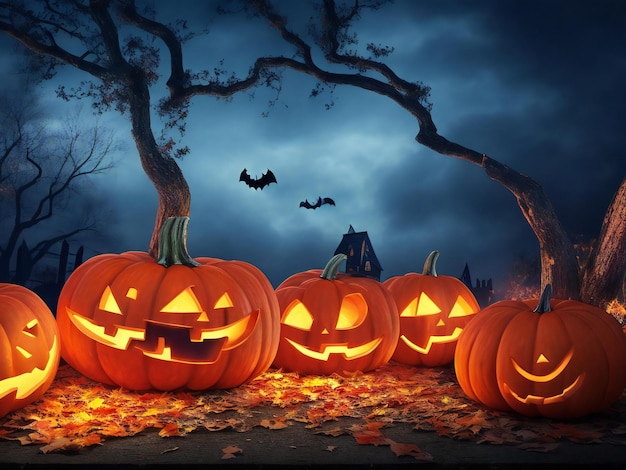 Arrière-plan sur le thème d'Halloween généré par ai