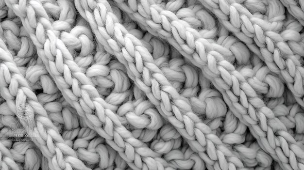 Arrière-plan de tissu de laine à tricot gris clair sans couture à taches génératif Ai