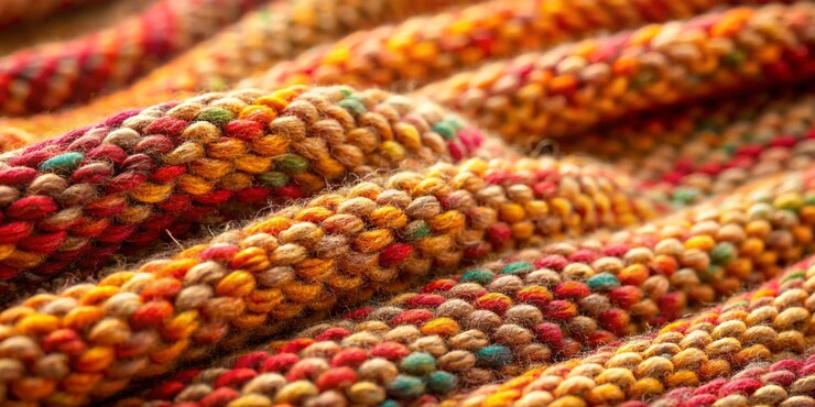 Photo arrière-plan de tissu à texture de laine en gros plan