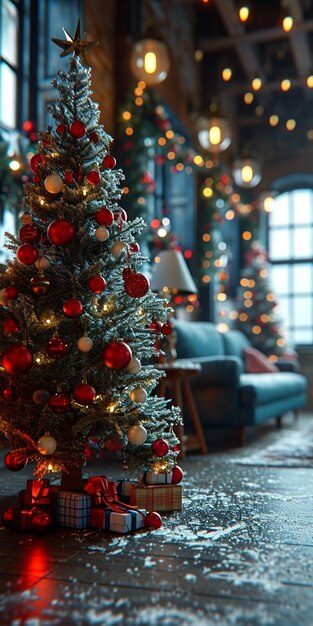 Photo arrière-plan très détaillé de l'arbre de noël