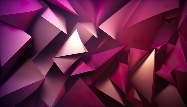 Un arrière-plan avec des triangles violets et roses et le mot cubes