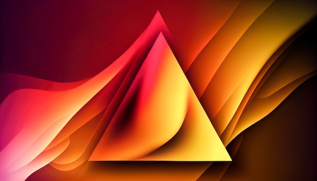 Arrière-plan triangulaire abstrait illustration 3D conception polygonale colorée IA générative