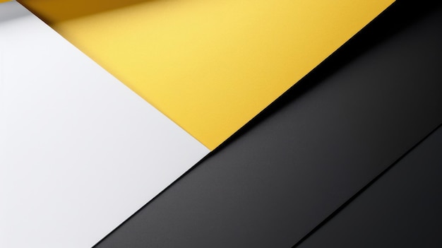 Arrière-plan de trois couleurs design moderne noir blanc et jaune illustration 3D d'exubérant