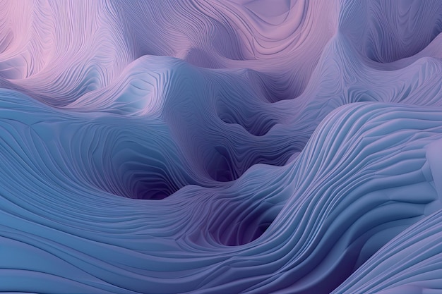 Arrière-plan de vagues de lavande de couleur indigo clair Generative AI