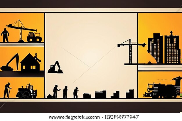 Photo arrière-plan vectoriel de la construction infographies de la construction conception de la couverture du livre