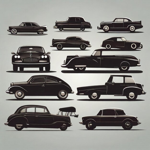 Photo arrière-plan vectoriel des silhouettes de voitures