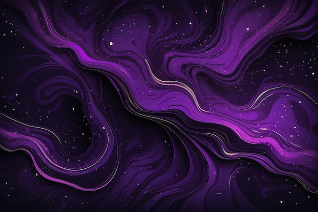 Photo arrière-plan vectoriel violet foncé avec des formes de lave illustration abstraite étincelante avec des lignes tordues
