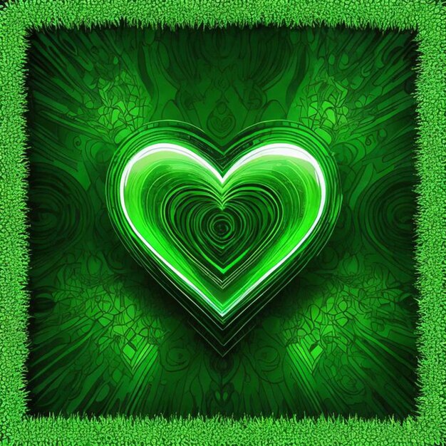 Photo arrière-plan vert avec un éclairage blanc brillant et de la verdure