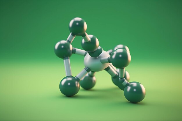 Arrière-plan vert avec la molécule génétique