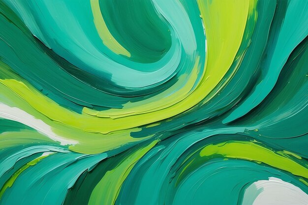 Arrière-plan vert peintures en gouache arrière-plan lumineux grands traits image abstraite