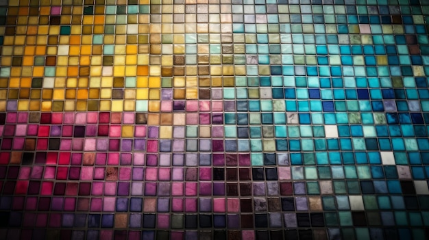 Arrière-plan vibrant composé de carrés de différentes tailles et de différentes couleurs AI générative