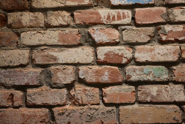 Photo arrière-plan d'un vieux mur de briques vintage