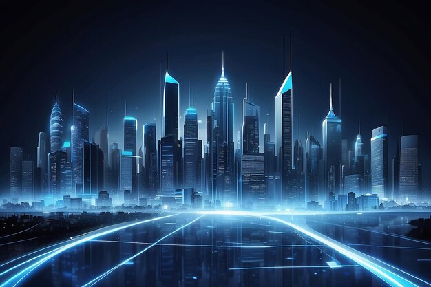 Arrière-plan de la ville intelligente de la technologie bleue