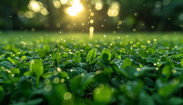 Arrosage automatique d'eau dans le jardin généré par l'IA