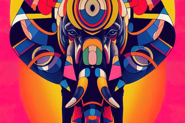 Art abstrait couleur éléphant
