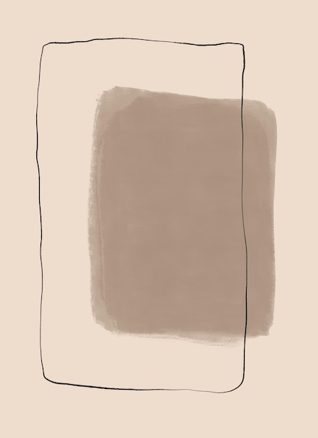 Art abstrait moderne minimaliste beige peint à la main