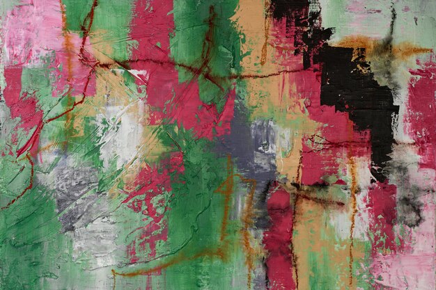 Art abstrait surréaliste réalisé avec des traits de peinture à l'huile sur toile La texture et les couleurs audacieuses créent une expérience visuelle captivante Idéal comme un travail d'affirmation apporte la créativité à n'importe quel espace
