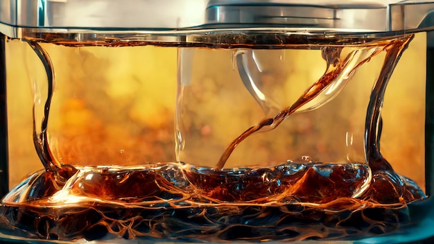 Art abstrait d'une tasse d'effet liquide