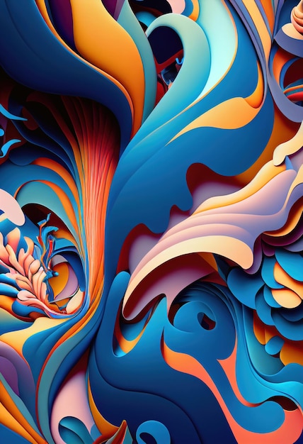 Art abstrait de texture colorée généré par l'intelligence artificielle