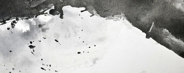 Art abstrait trait de peinture noire sur papier blanc