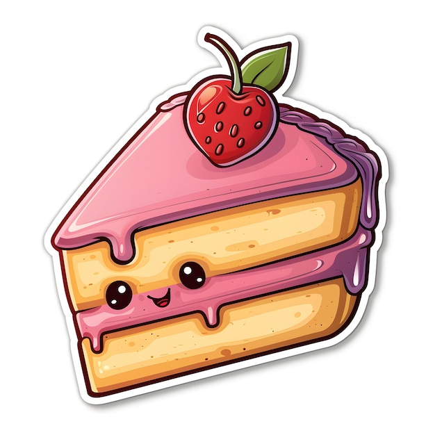 Art alimentaire sur une assiette rectangulaire une tranche de gâteau avec une fraise sur le dessus