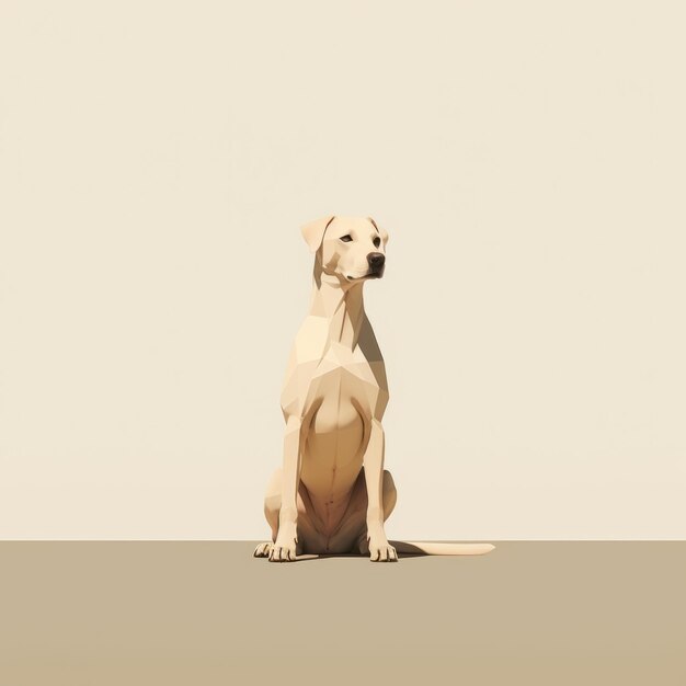 Art animal vectoriel pour chiens de laboratoire à faible densité minimaliste