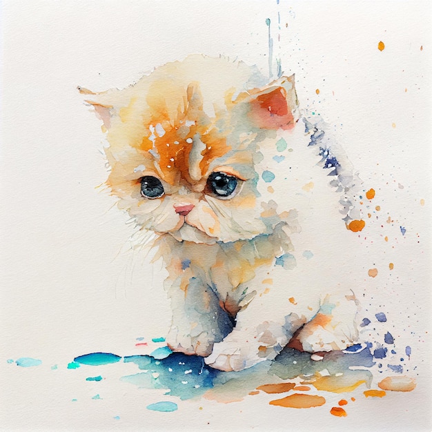 Art animalier aquarelle mignon