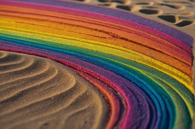 L'art de l'arc-en-ciel sur la plage