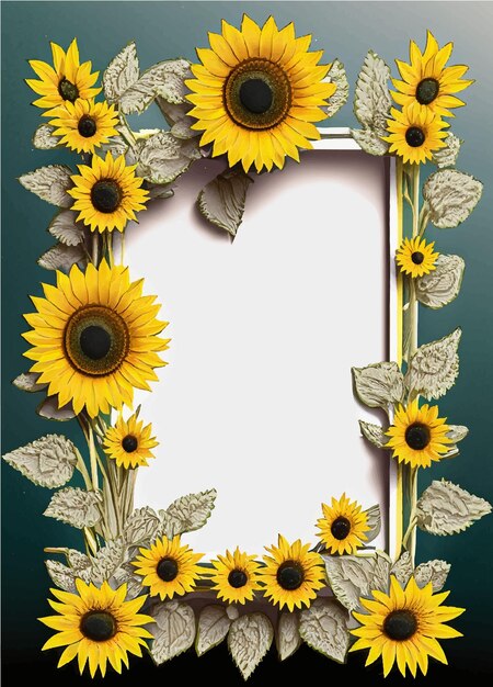 Photo art de la bordure de tournesol en taille a4