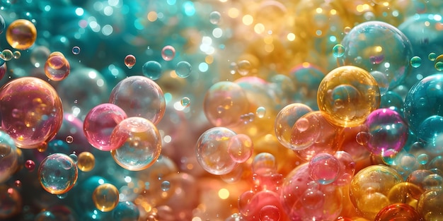 L'art à bulles Un arrangement créatif dans diverses tailles et couleurs Concept L'Art à bulles Créations colorées Photographie abstraite Arrangement créatif