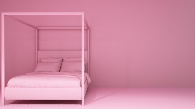 Photo art de la chambre rendu 3d - couleur de la pièce