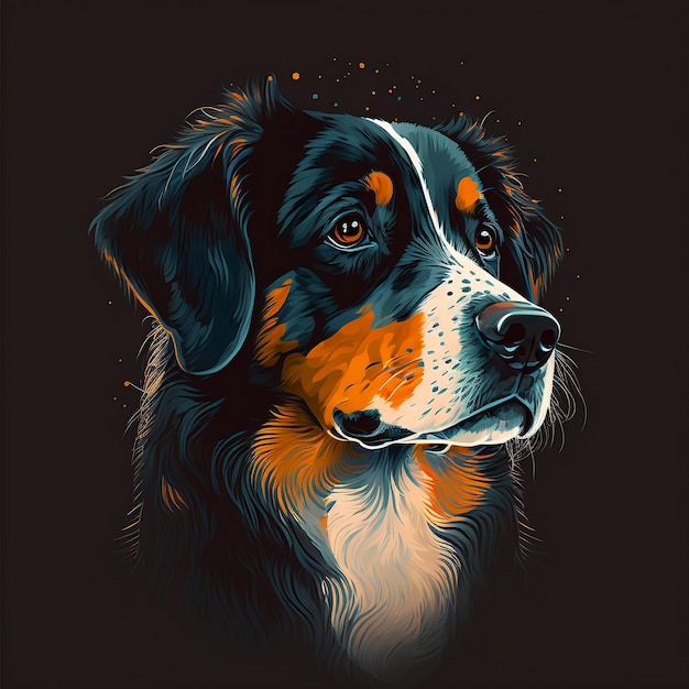 Art d'un chien multicolore