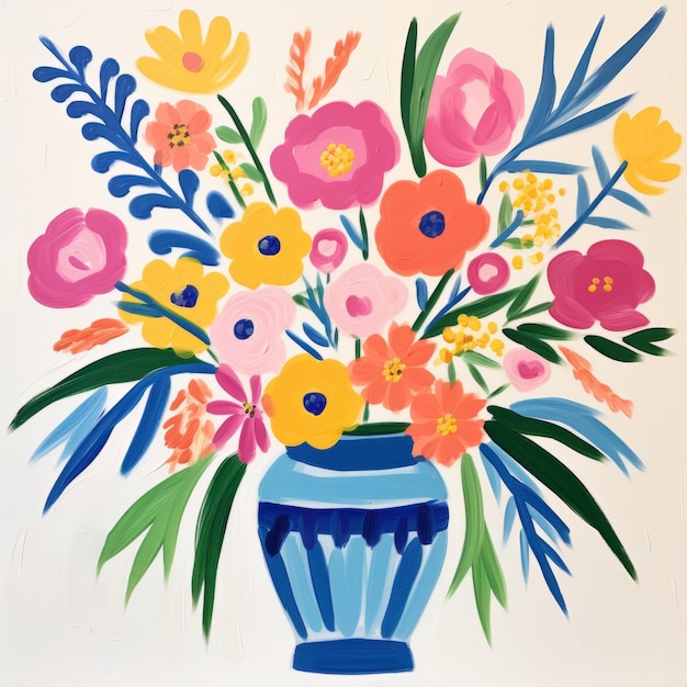 Art cinétique Bouquet de fleurs dans le style de Matisse