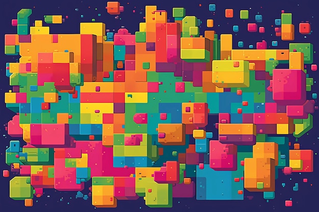 Un art coloré de cube d'affiche