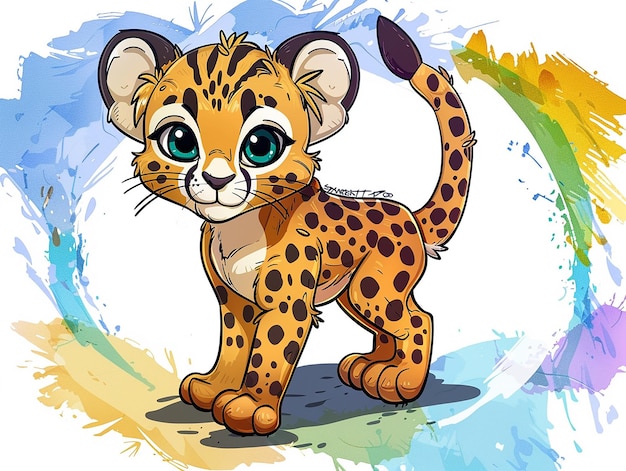 L'art coloré du bébé guépard pour les enfants