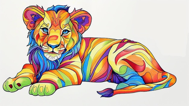 Art de colorier pour les bébés lions