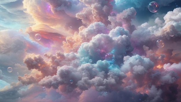 l'art conceptuel de la fantaisie éthérée des nuages multicolores