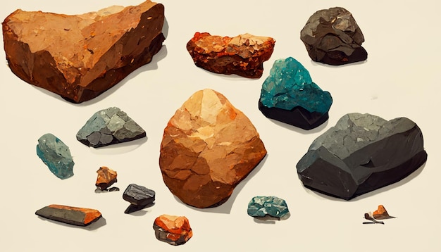 Art conceptuel rock stylisé pour les jeux