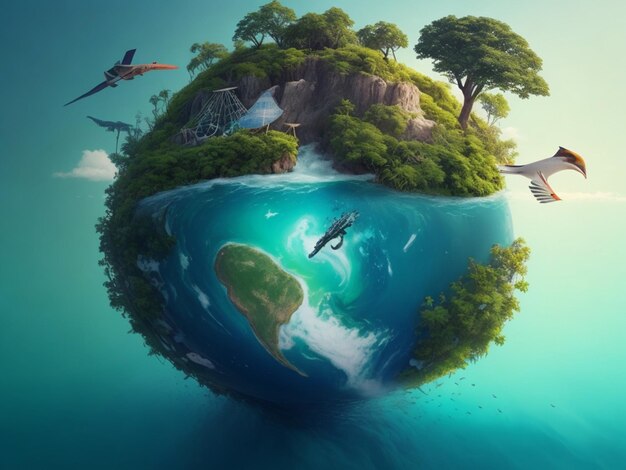 Art conceptuel de la terre verte