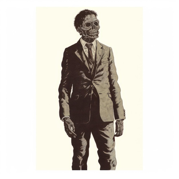 L'art contemporain africain monochromatique minimaliste affiche de morgue des horreurs d'Hollywood