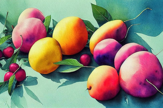 Art de la couleur des fruits et légumes