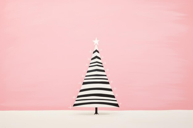 Photo art créatif arbre de noël dessin à la main style pour carte de vœux joyeux noël et bonne année enfants naïfs art enfant pour la maternelle ou l'école primaire beauté