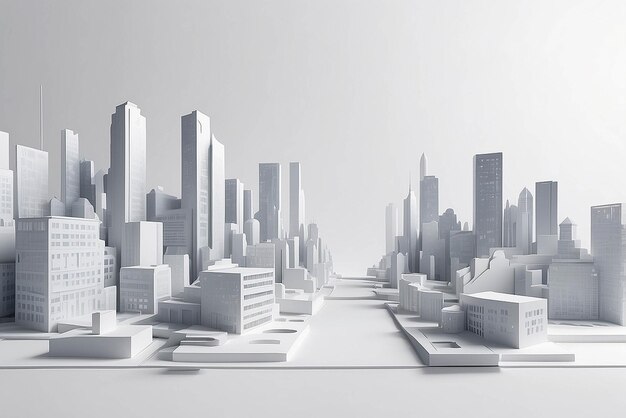 Art dans un paysage urbain virtuel avec des éléments interactifs maquette avec un espace blanc vide pour placer votre conception