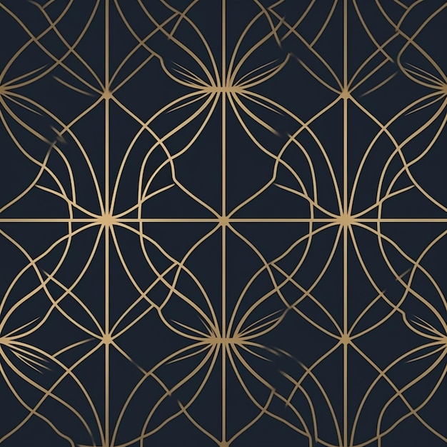 Art déco sans couture motif de papier peint vintage fond géométrique dessin de carte d'invitation de luxe en or