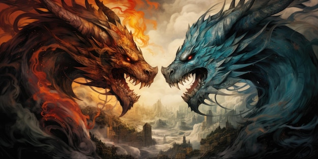 Art avec des dragons générés par ai