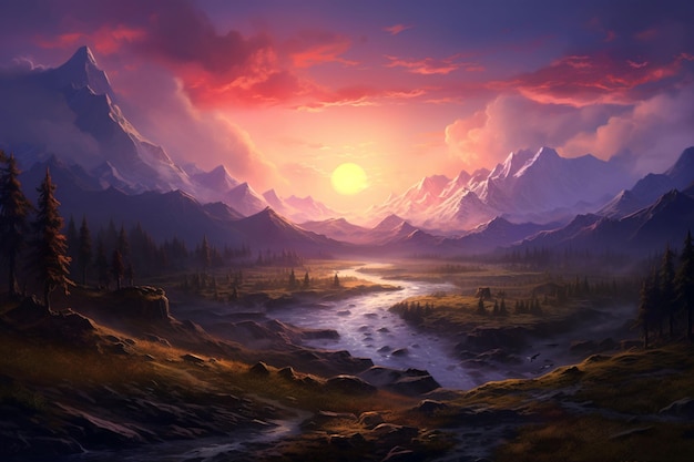 Art du jeu de paysage fantastique