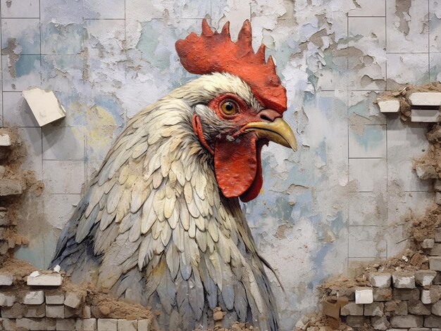 L'art du poulet dans le mur