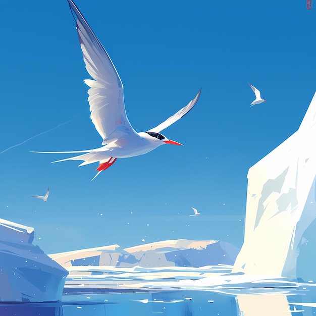 L'art du vol de la sterne arctique est la nature de l'art en vol