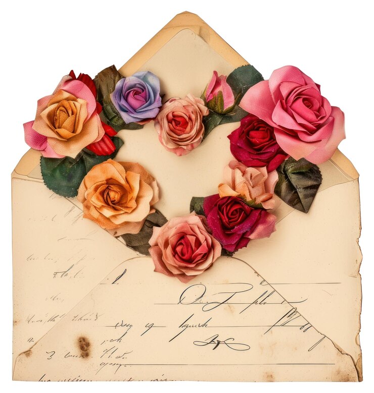 Photo art de l'enveloppe florale vintage de la png