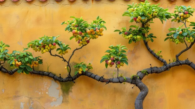 Photo l'art de l'espalier dans le jardinage fruitier